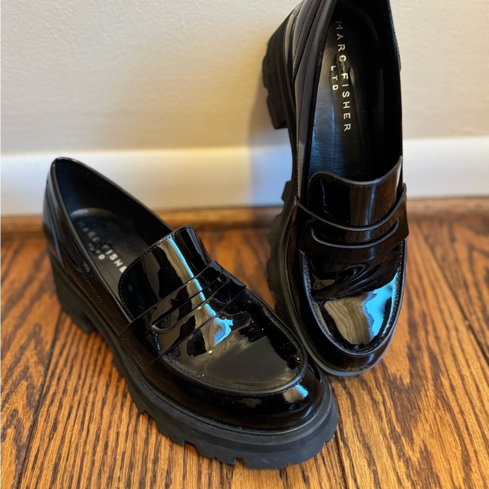 Marc Fisher Glossy Black Women's Loafers